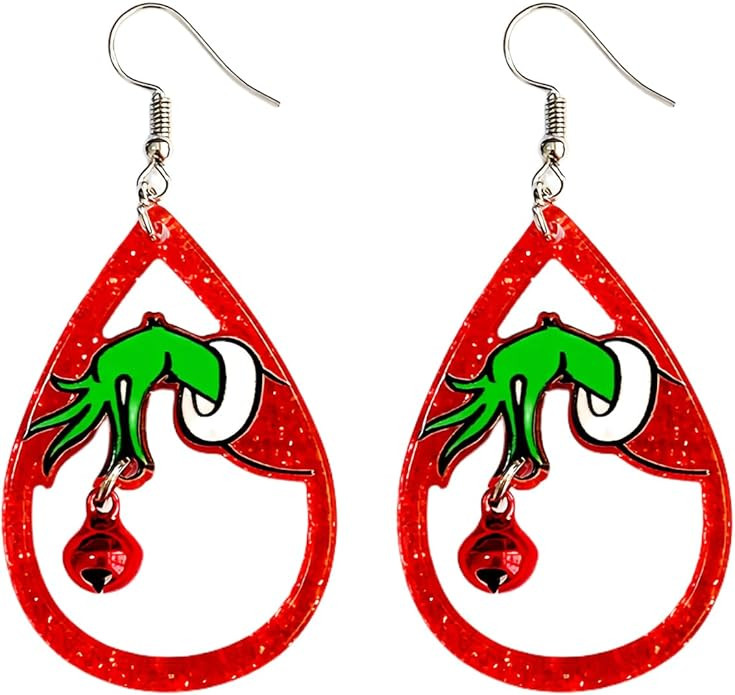 Christmas Red White Green Earrings Gift Holiday Earrings for Women | Amazon (US)