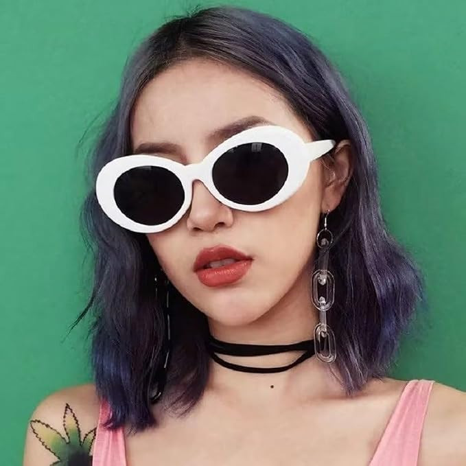 1 Pair of New Sunglasses Women's Fashionable White Outdoor Sports Sunglasses Large Frame Oval Sun... | Amazon (US)