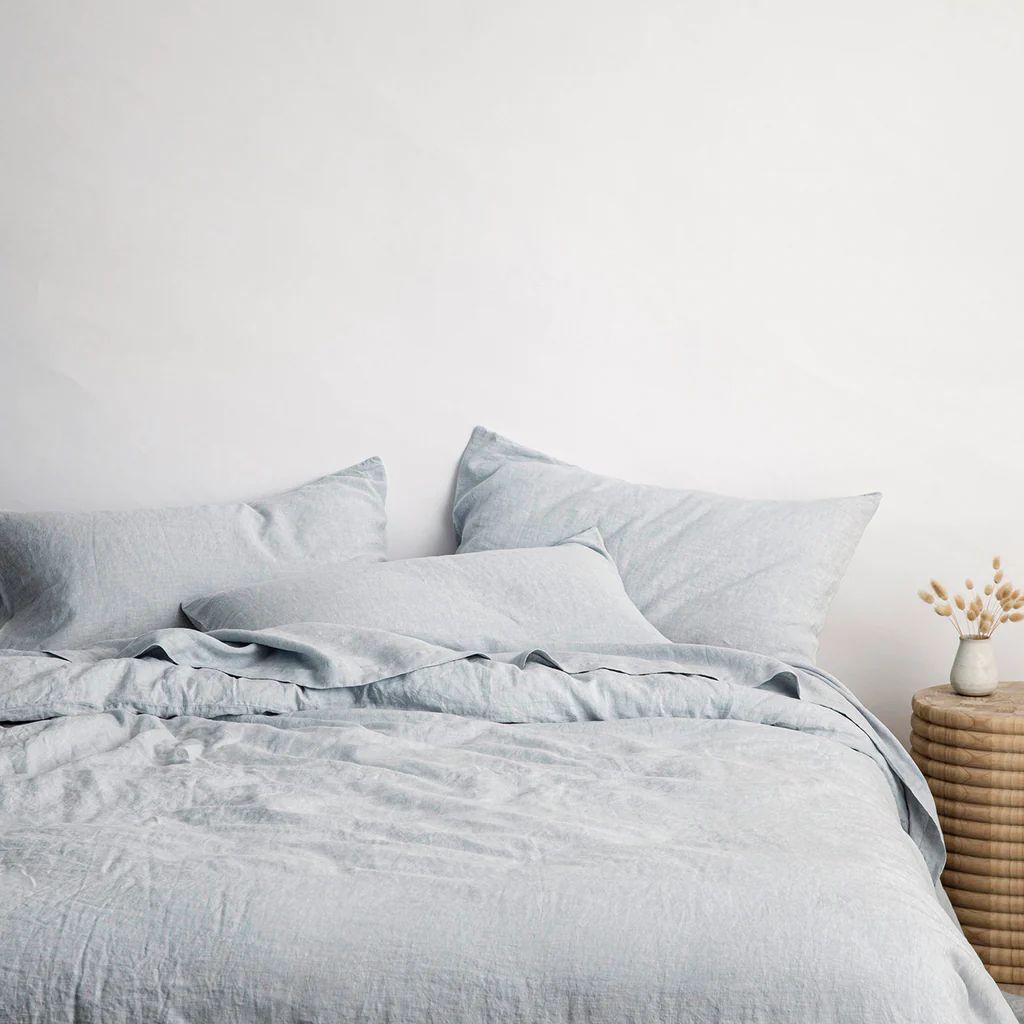 Linen Duvet Cover Set - Sky | Cultiver