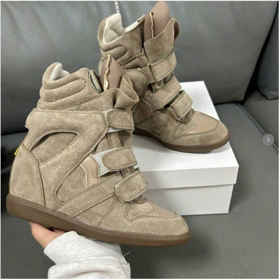 LocalNew 2025 Hidden Height-Increasing High-Top Women's Shoes Color Matching Flat Casual  Sneaker... | SHEIN