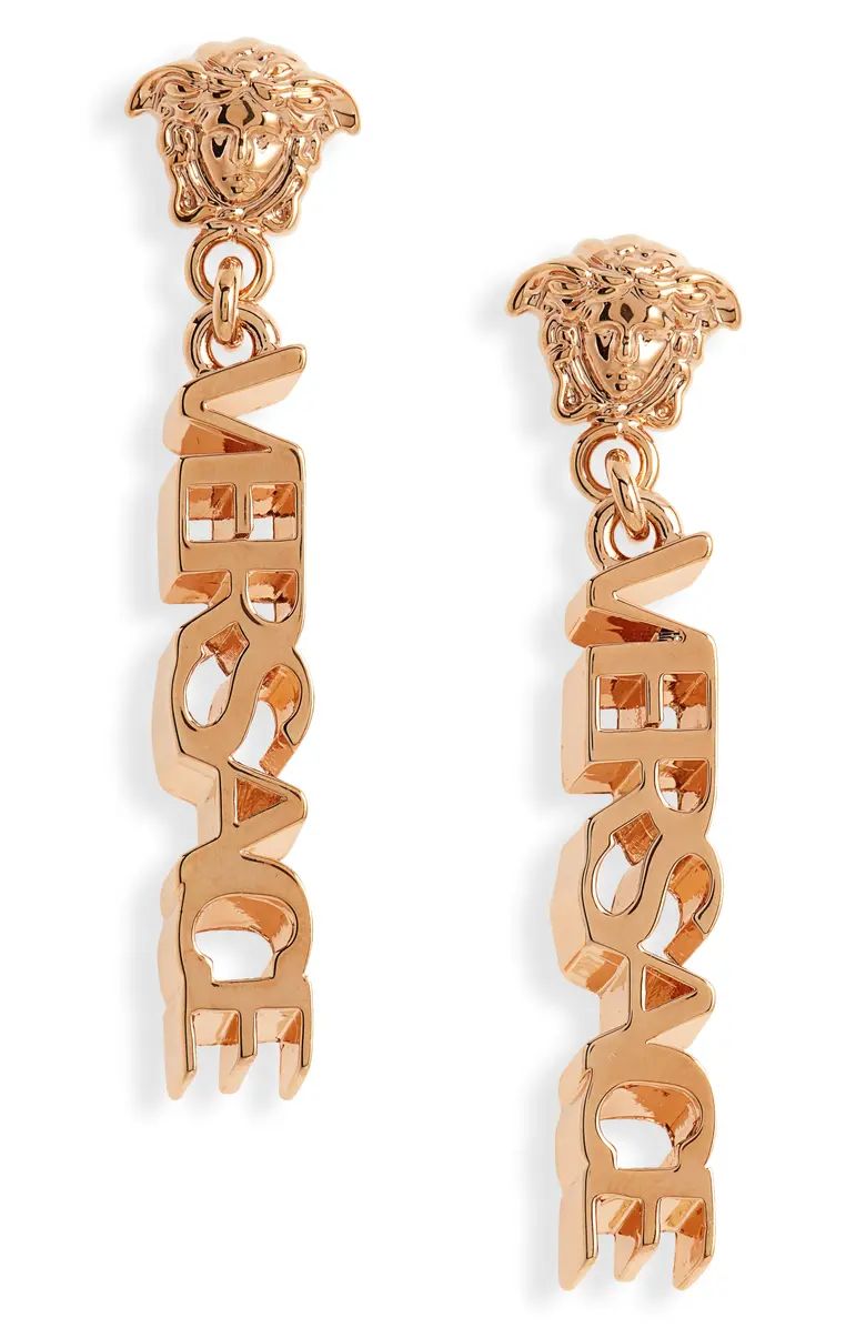 Versace Signature Logo Drop Earrings | Nordstrom | Nordstrom