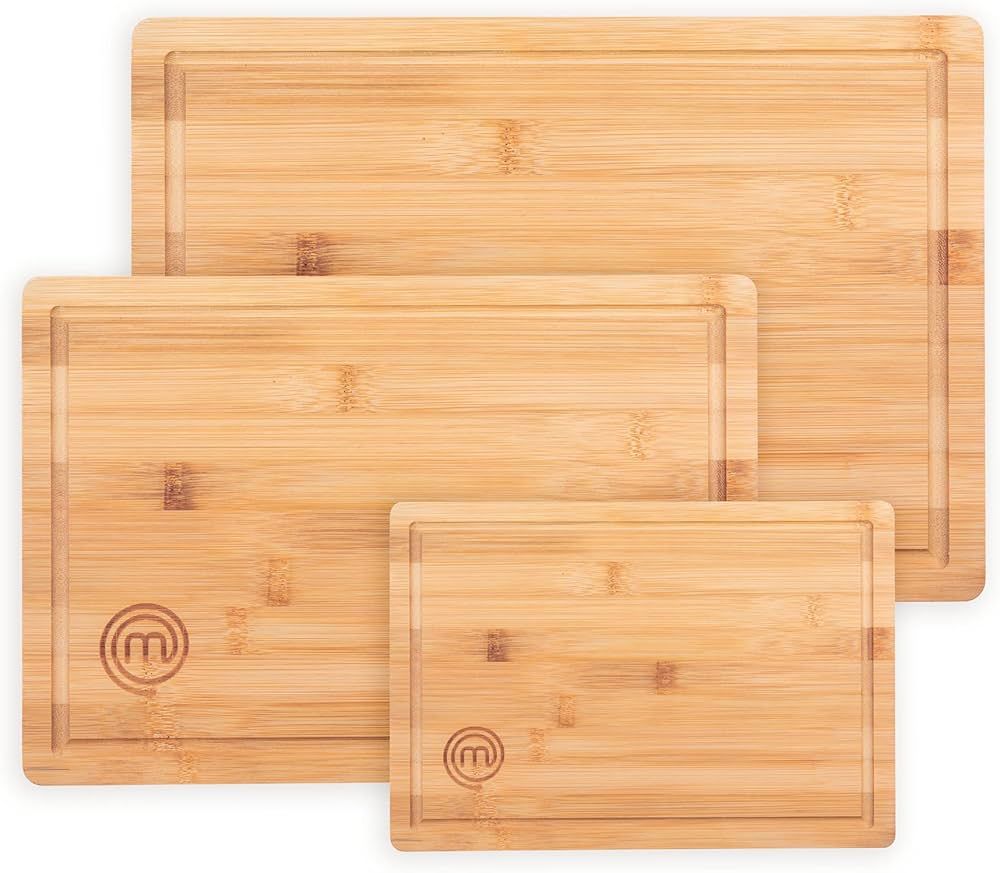MasterChef Cutting Board Set of 3 Bamboo Chopping Boards, Organic Sustainable Food Safe Surface f... | Amazon (US)