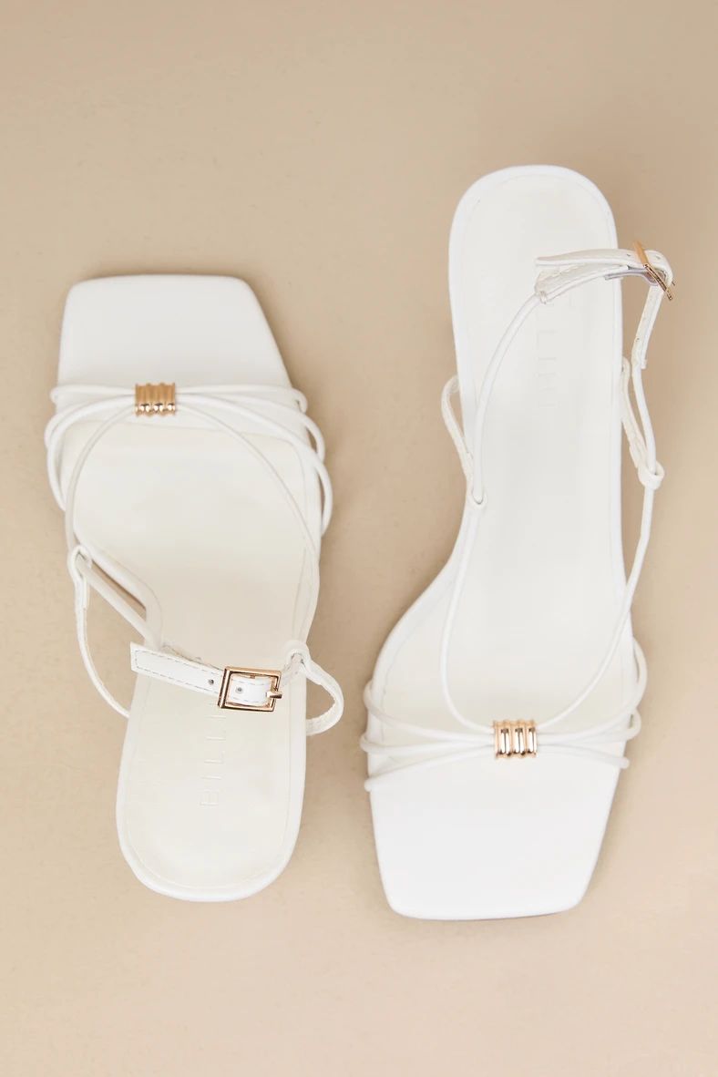 Rayla White Strappy Slingback High Heel Sandals | Lulus