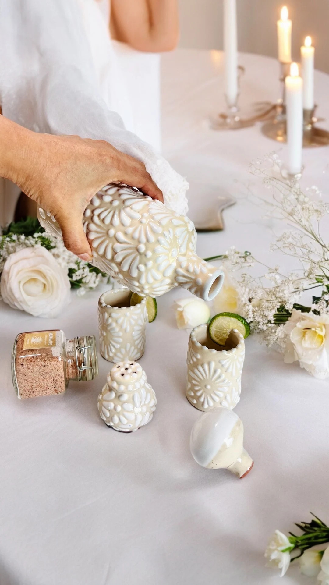 Ivory Tavalera Pottery Ceramic Set Decanter Dulce Nostalgia Edition Luxury 500 ml, Tequila Bottle... | Etsy (US)