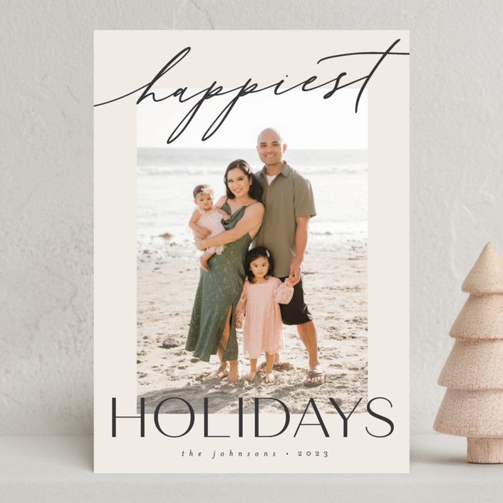 "alluring" - Customizable Holiday Photo Cards in Beige by Carolyn Nicks. | Minted