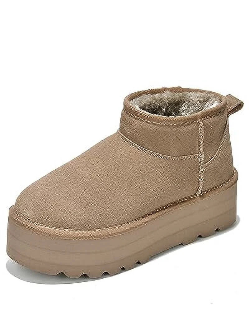 Project Cloud 100% Genuine Suede Leather Ankle Boots for Women (Huggy) | Walmart (US)