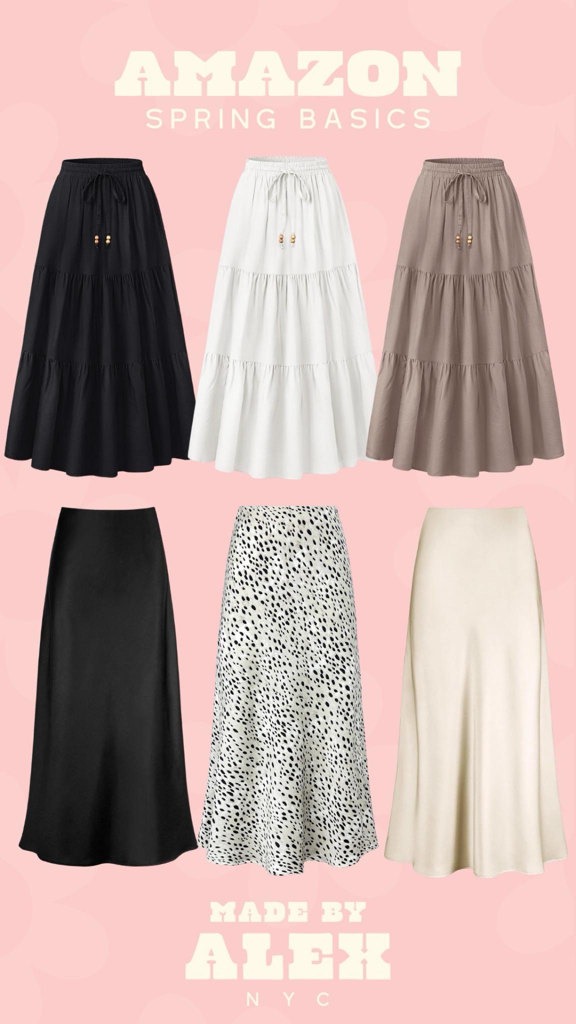 Amazon Spring Basics ~ Maxi Skirts 🫶🏼 these are great pieces to start building your capsule wardrobe!


Amazon fashion, Amazon favorites, midsize style, midsize fashion, spring style, spring outfit, spring skirt, satin skirt, flowy skirtt

#LTKmidsize #LTKstyletip #LTKworkwear