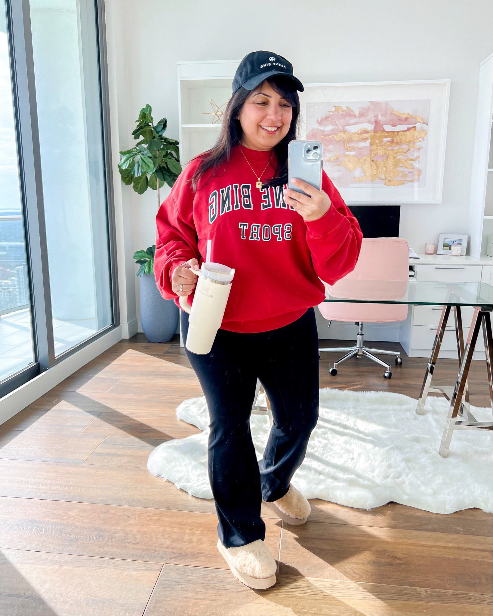 Shopbop Black Friday Sale! 25% off with code HOLIDAY. These Anine Bing sweatshirts don’t come on sale too often but they’re included in this sale. Great splurge gift for yourself or someone special! 

Holiday gift guide! This Anine Bing sweatshirt sold out really fast last year but I’m happy to see it’s back again this year! Sweatshirt shown here in size large. Spanx booty boost flare leggings size XL petite. Ugg Tazz braided slippers no longer available but linked similar. Anine Bing baseball cap. Stanley cup. All of these items would also make great gifts for the holidays! 

#LTKHoliday #LTKGiftGuide #LTKCyberWeek