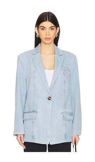 Vella Blazer in Light Blue Washed | Revolve Clothing (Global)