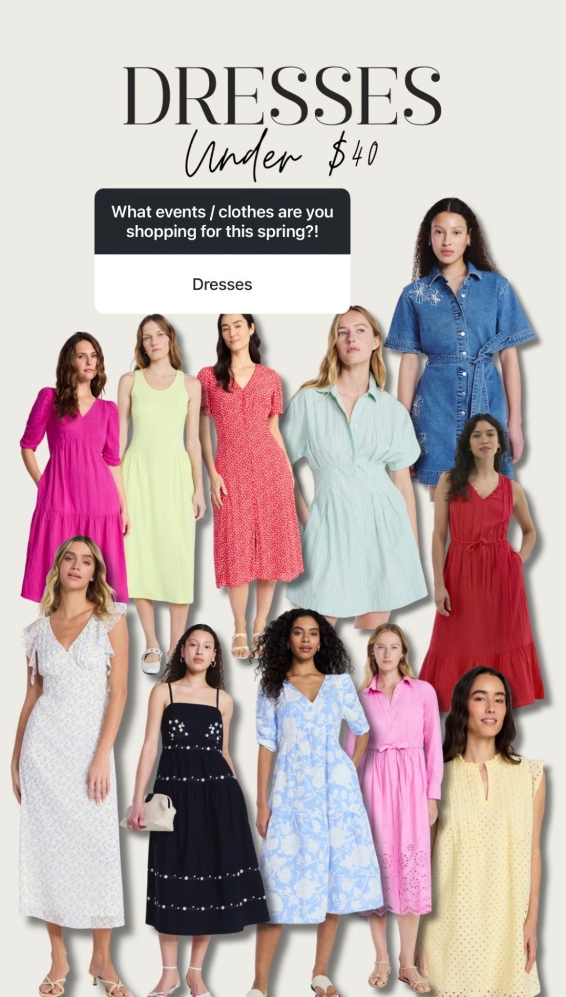 🤍 Dresses under $40 for just about every occasion this spring & summer! 

📍WHERE TO WEAR: church, wedding, brunch, dates, beach vacation, wedding guest, etc. 

#LTKSeasonal #LTKWedding #LTKootd