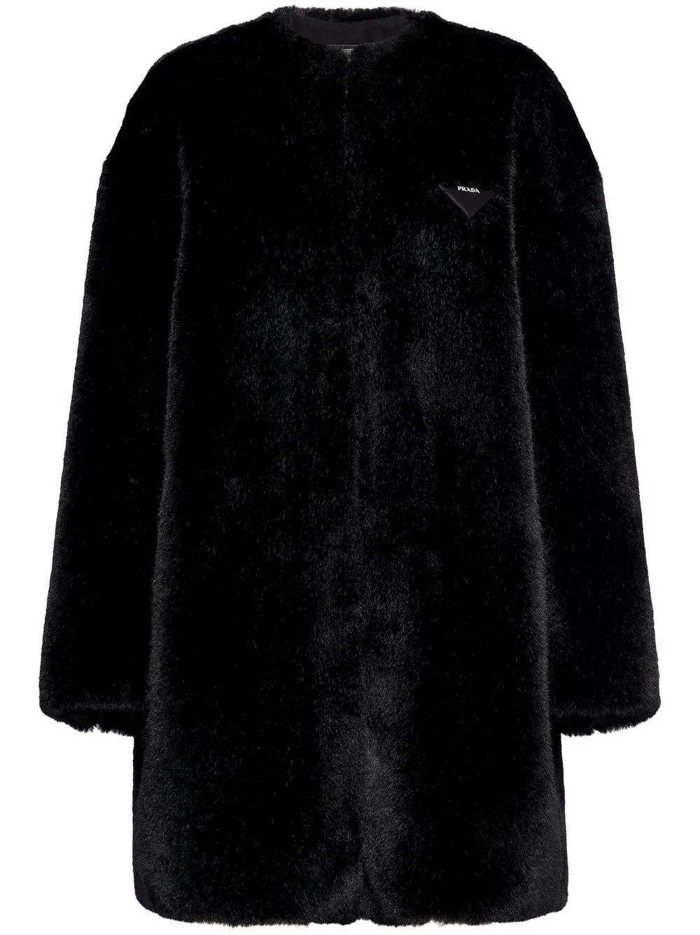 Prada Aspen faux-fur coat - Black | Farfetch Global
