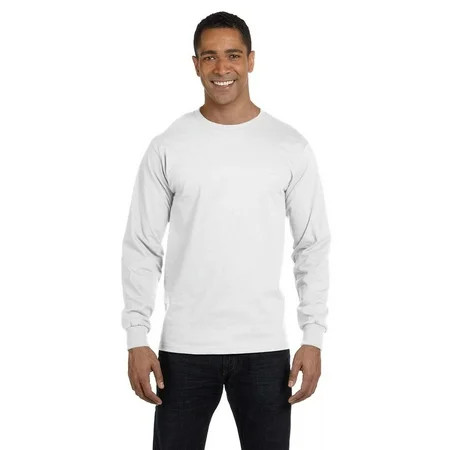 The Gildan Adult DryBlend 56 oz 50/50 Long Sleeve T-Shirt - WHITE - M | Walmart (US)