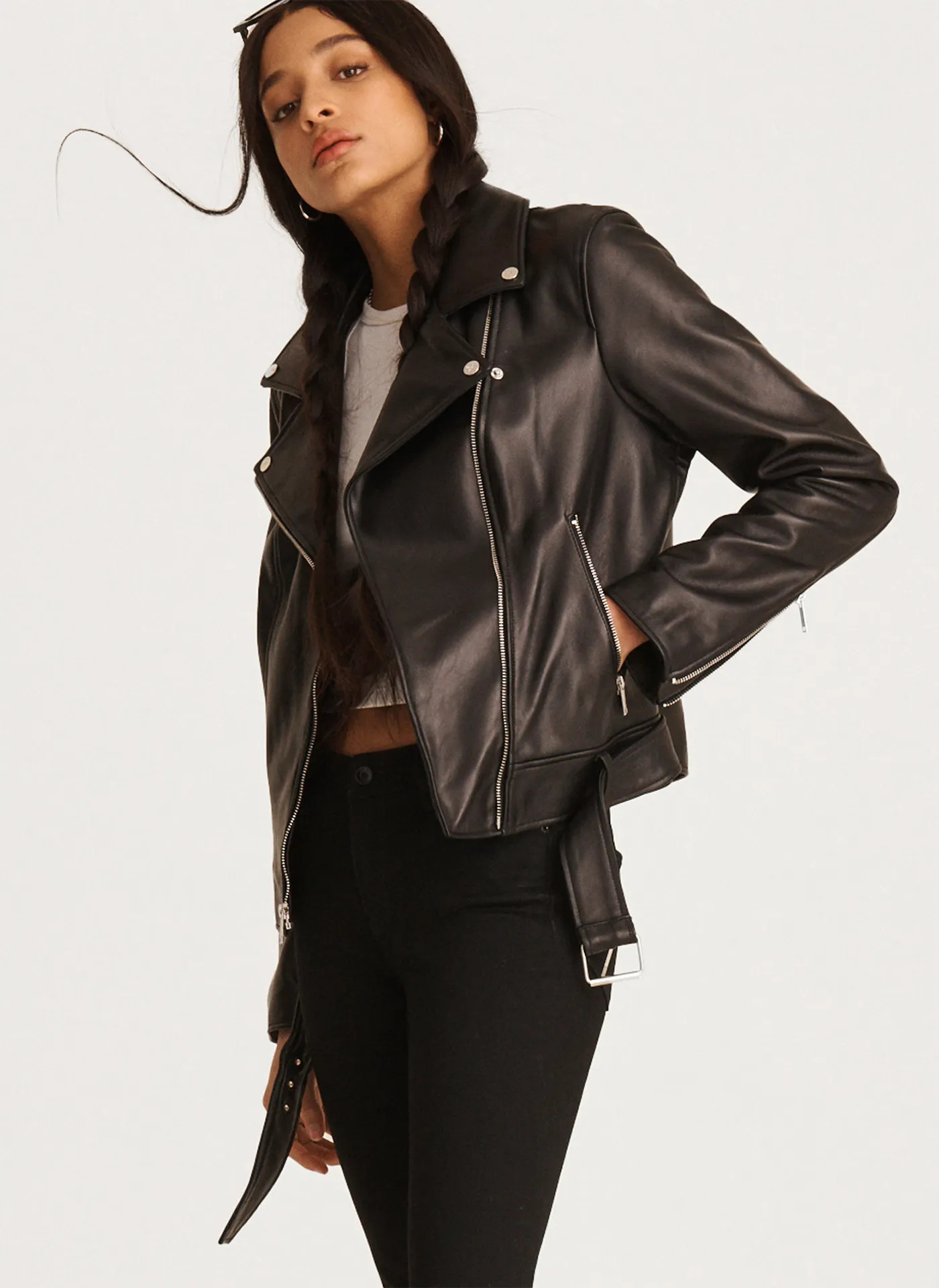 Leather Motorcycle Jacket - DKNY | DKNY