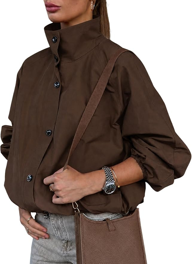 Daacee Women Funnel Neck Windbreaker Jacket Lightweight Bomber Jackets | Amazon (US)