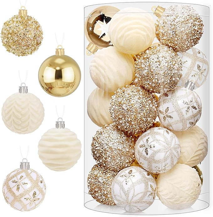 25 Pcs Christmas Ball Ornaments for Xmas Christmas Tree, Shatterproof Hanging Ball for Party Outd... | Amazon (US)