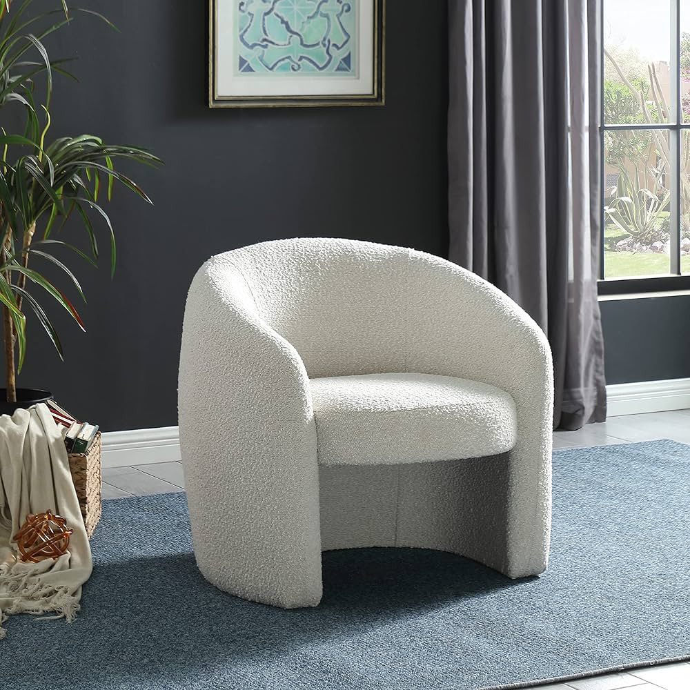 Meridian Furniture Nolan Velvet Accent Chair, Cream | Amazon (US)
