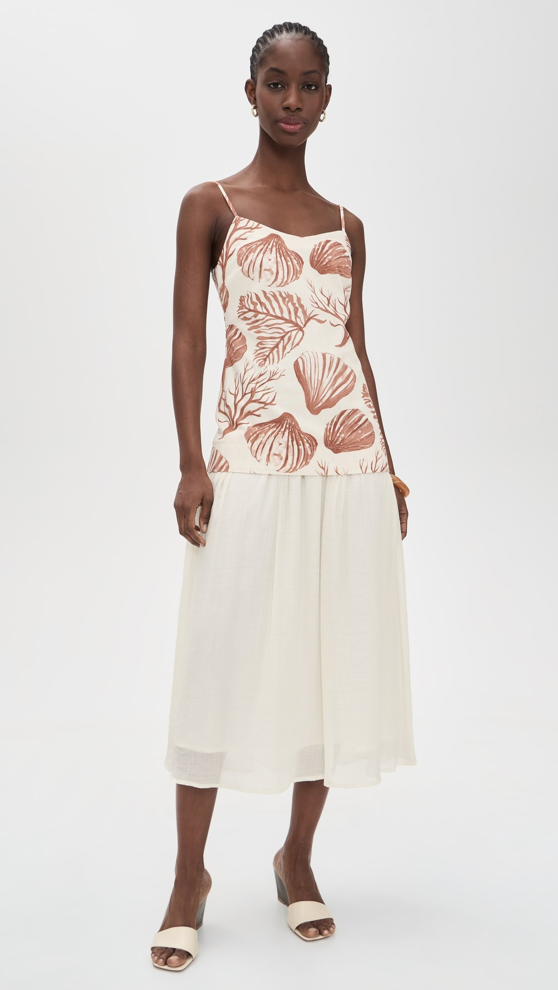 Spaghetti Strap Seashell Midi Dress | Shopbop