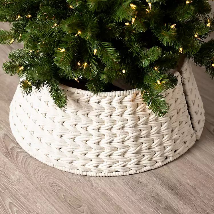 Cream Woven Christmas Tree Collar, 26in. | Kirkland's Home