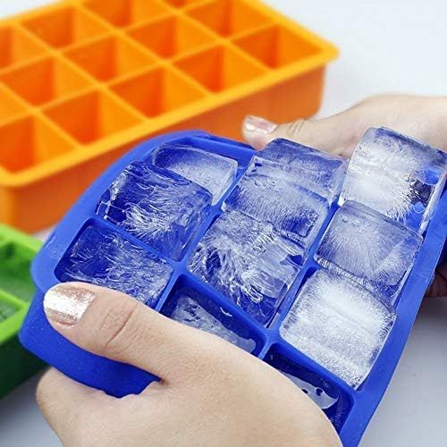Ice Cube Tray 3 Pack Silicone Ice Tray Easy-Release Flexible 15 Ice Cube Molds, Stackable Crushed... | Amazon (US)