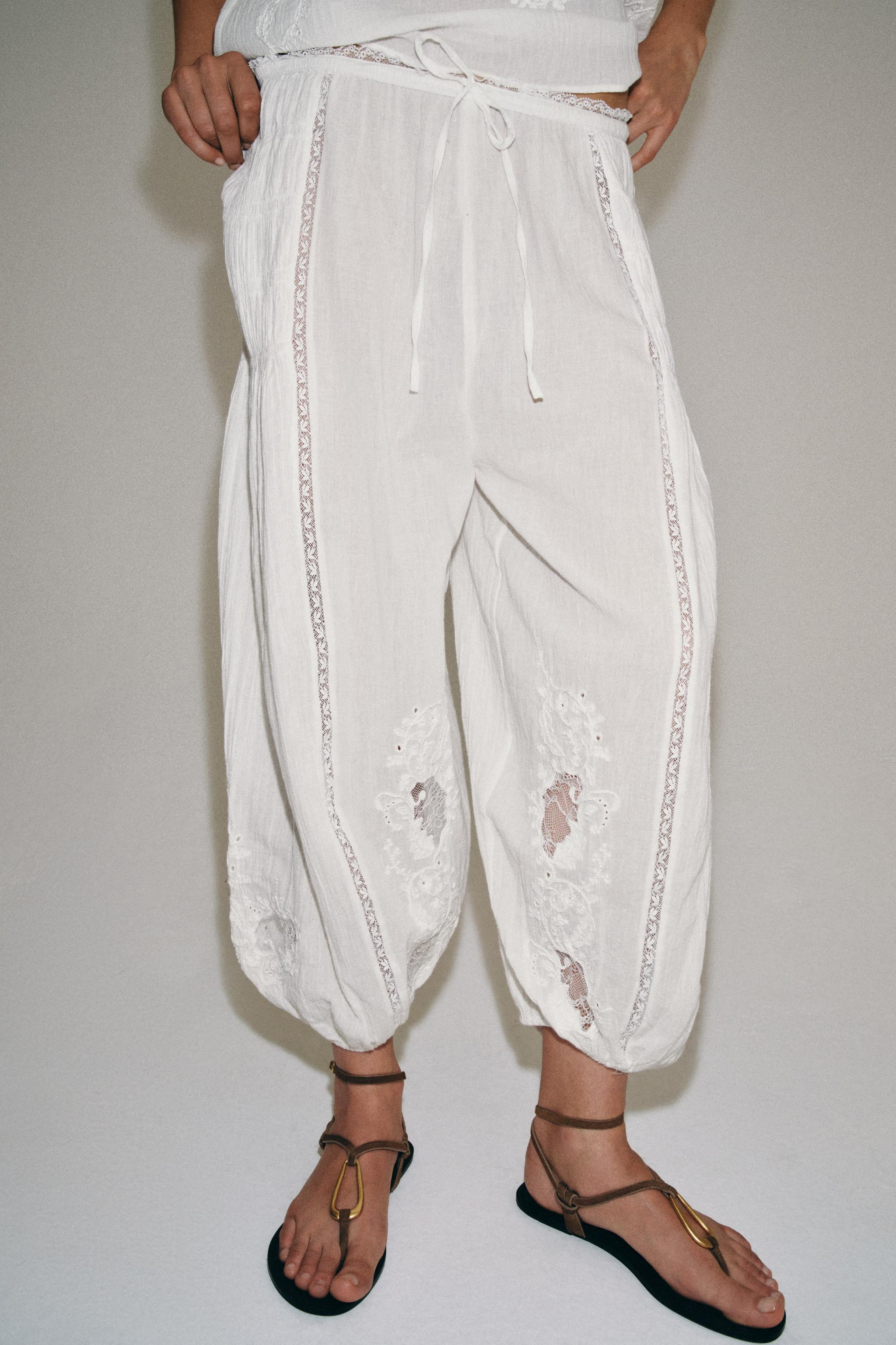 ZW COLLECTION LACE PANTS | Zara US