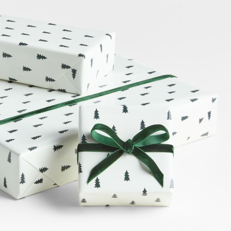 Green Trees Holiday Gift Wrap + Reviews | Crate & Barrel | Crate & Barrel