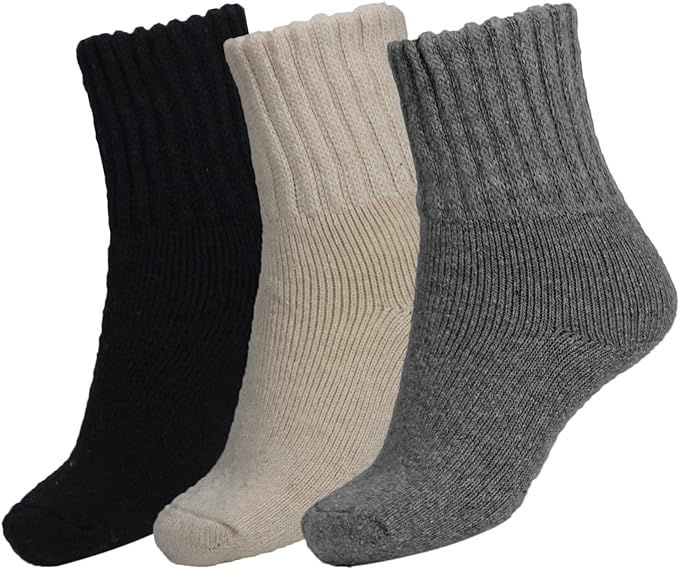 BomKinta Boot Socks for Women Winter Solid Thick Warm Socks Cozy Crew Socks Christmas Gift | Amazon (US)