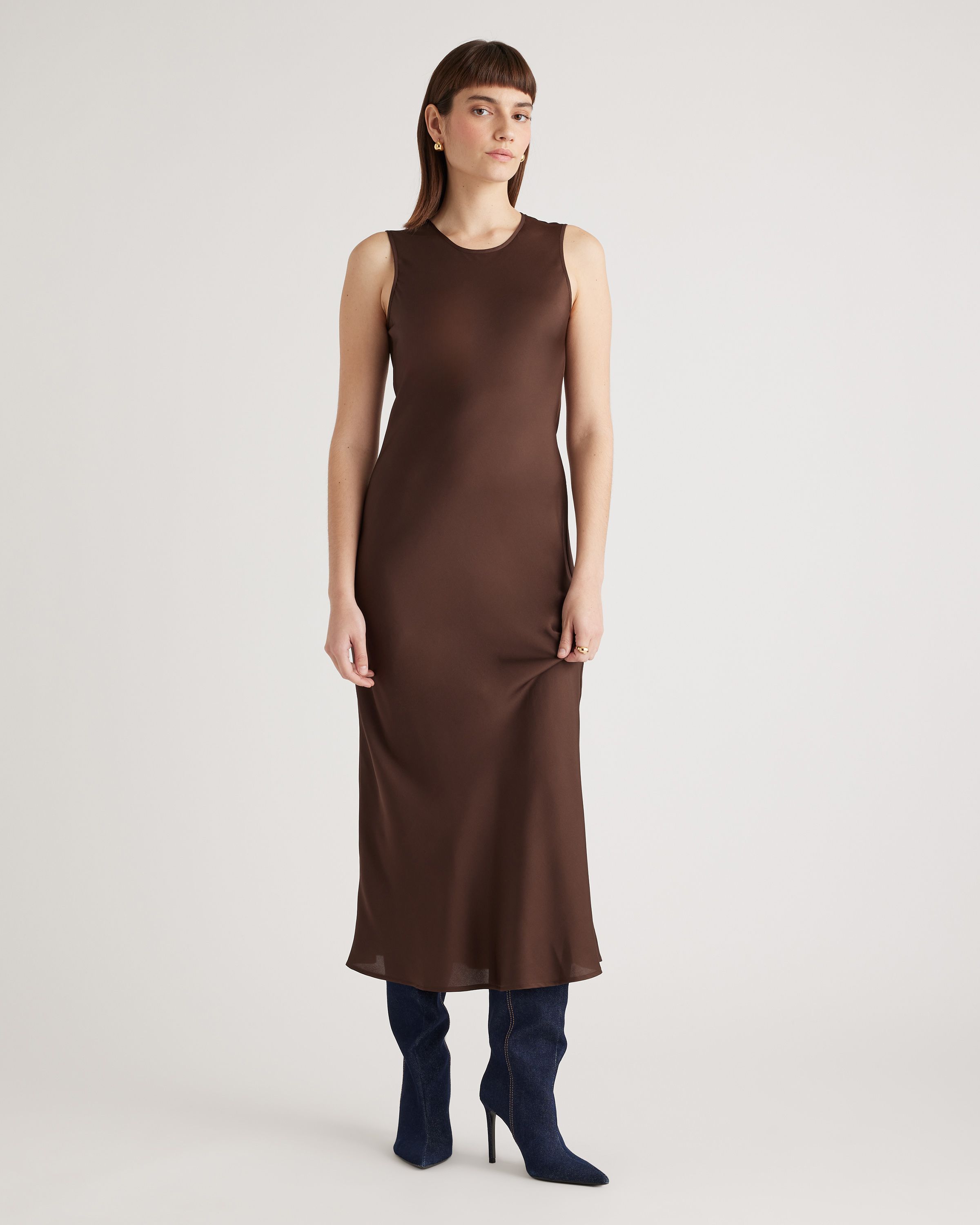 Washable Stretch Silk Tank Midi Dress | Quince