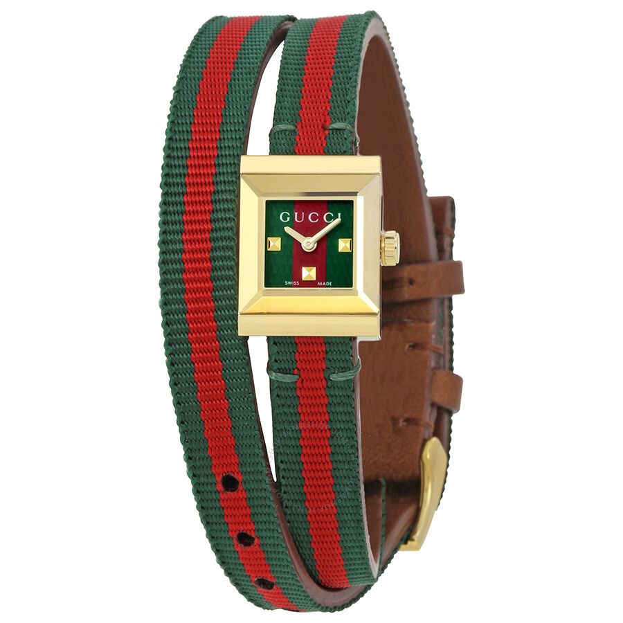 Gucci G-Frame Red and Green Dial Ladies Watch YA128527 | Jomashop.com & JomaDeals.com