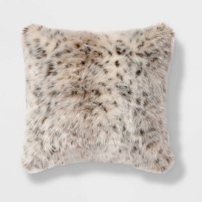 Square Faux Fur Decorative Throw Pillow Animal Print - Threshold™ | Target