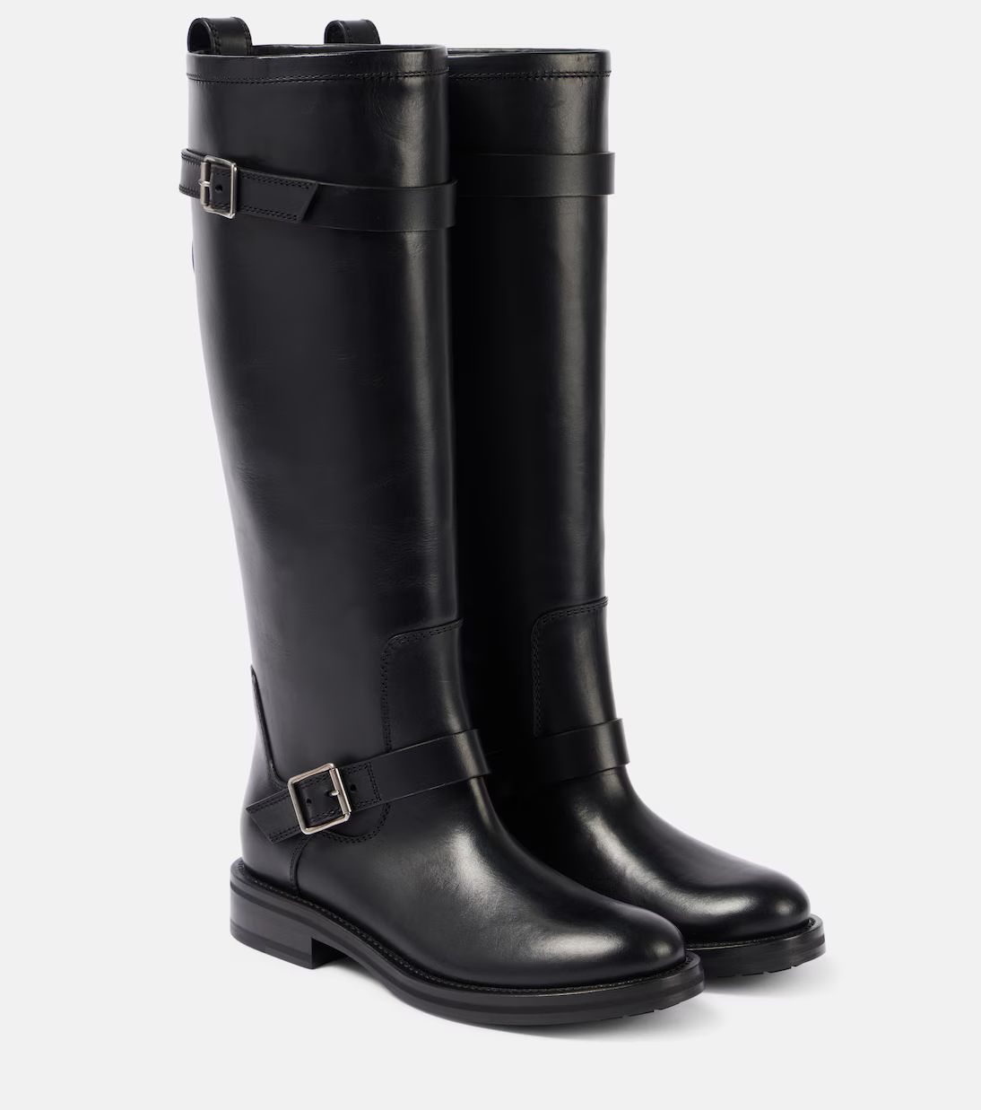 River leather knee-high biker boots | Mytheresa (US/CA)