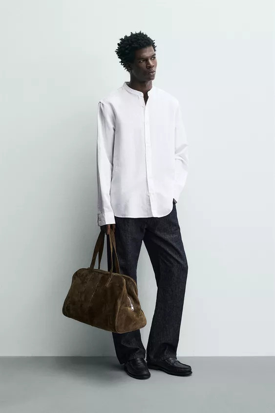 RELAXED FIT LINEN-COTTON SHIRT | Zara UK