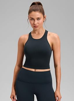 CRZ YOGA Seamless Rib Racerback Crop Tank | Amazon (US)