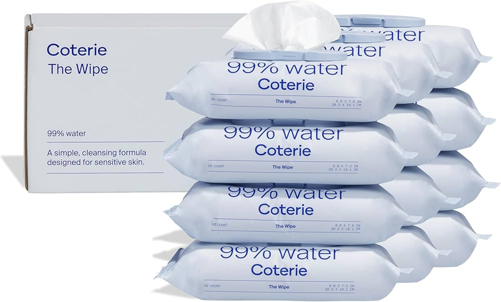 Coterie Baby Wipes for Sensitive Skin, Plant-Based and Plastic-Free Fibers, 99% Water, Hypoallerg... | Amazon (US)