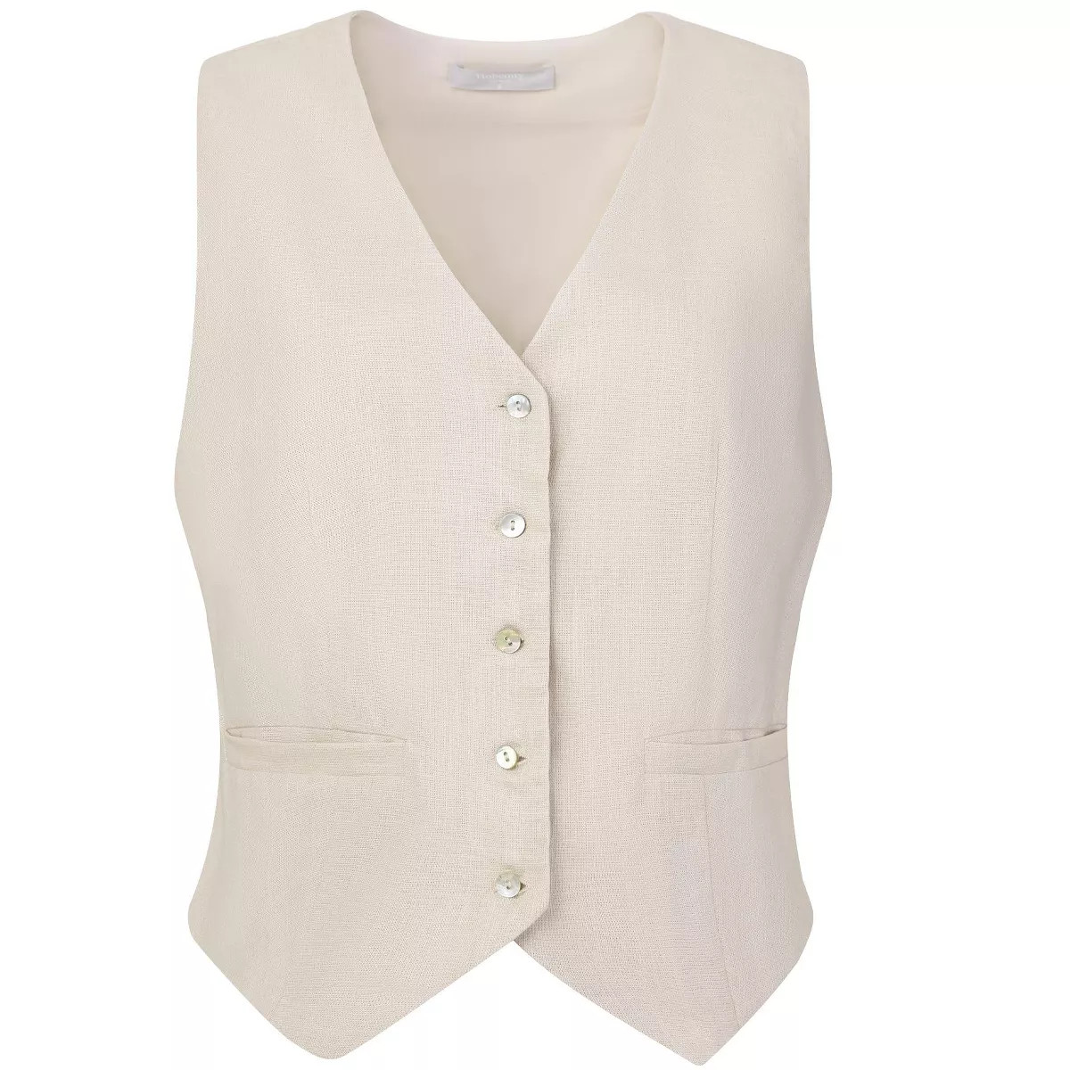 INSPIRE CHIC Women's Linen Sleeveless Button Down V Neck Waistcoat Vest | Target