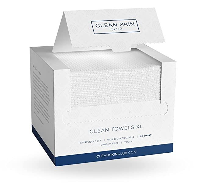 Clean Skin Club Clean Towels XL, Biodegradable Face Towel, Disposable Makeup Remover Dry Wipes, F... | Amazon (US)