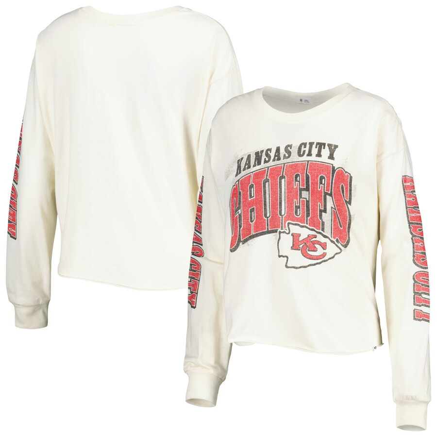 Kansas City Chiefs '47 Women's Brush Back Parkway Long Sleeve T-Shirt - Cream | Fanatics