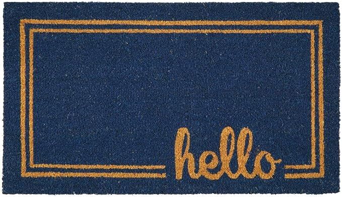 Amazon.com : mDesign Rectangular Coir and Rubber Entryway Welcome Doormat with Natural Fibers for... | Amazon (US)