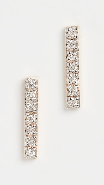 14k Mini Diamond Bar Earrings | Shopbop