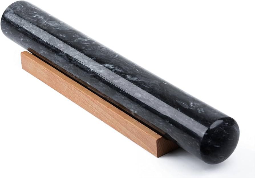 Marble Rolling Pin with Wooden Bracket, Marble Rolling Pin, Non-Stick Dough Rolling Pin for Bread... | Amazon (US)