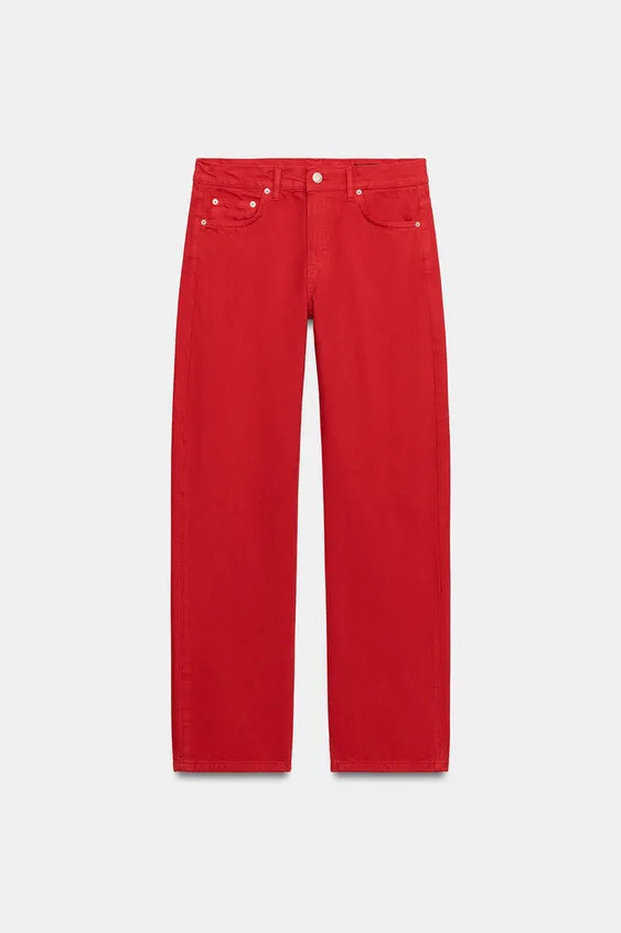 ZW COLLECTION MID-WAIST STRAIGHT JEANS | Zara UK