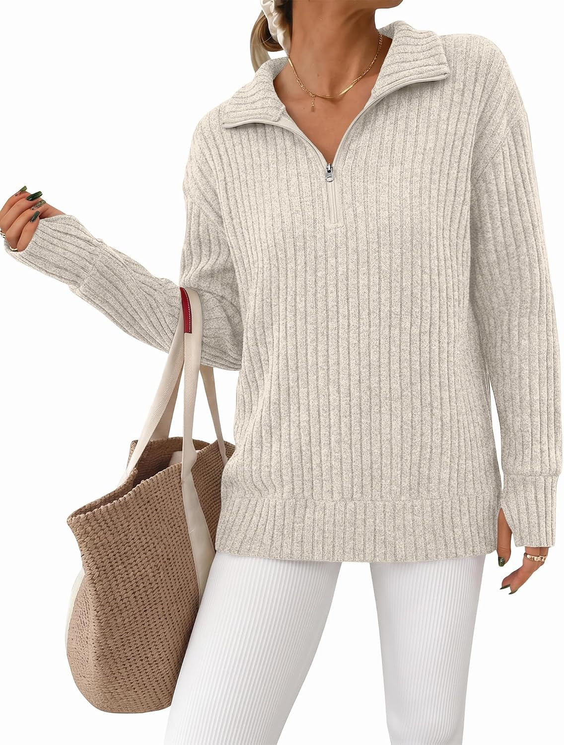 Womens Sweaters Long Sleeve Quarter Zip Pullover 2026 | Amazon (US)