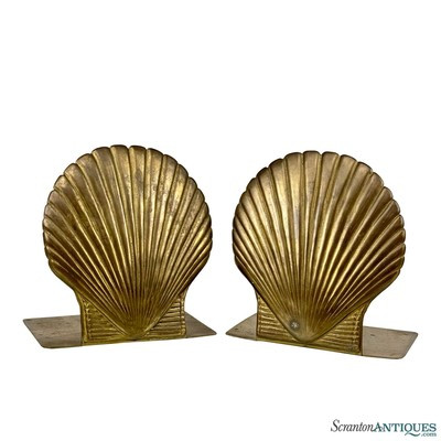 Vintage Hollywood Regency Brass Scallop Shell Library Bookends - A Pair  | eBay | eBay US