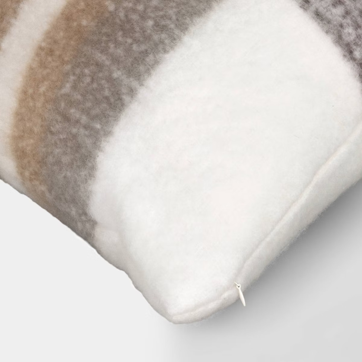 Oversized Square Plaid Faux Mohair Throw Pillow Khaki/Gray - Threshold\u2122 | Target