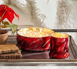 Twisted Glass Candle - Fireside Cinnamon | Pottery Barn (US)