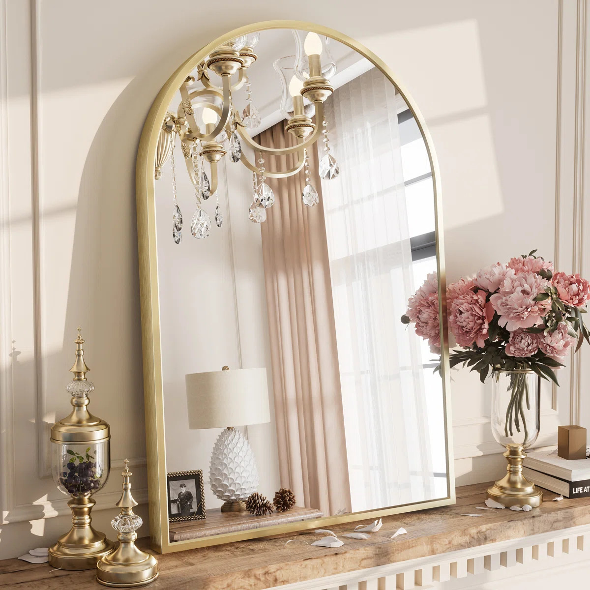 Amara Arch High-Strength Tempered Glass and Aluminum Alloy Framed French Cleat Mounted Wall Mirro... | Wayfair North America