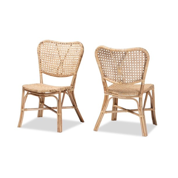 Baxton Studio Nadira Modern Bohemian Natural Brown Finished Rattan Dining Chair - Walmart.com | Walmart (US)