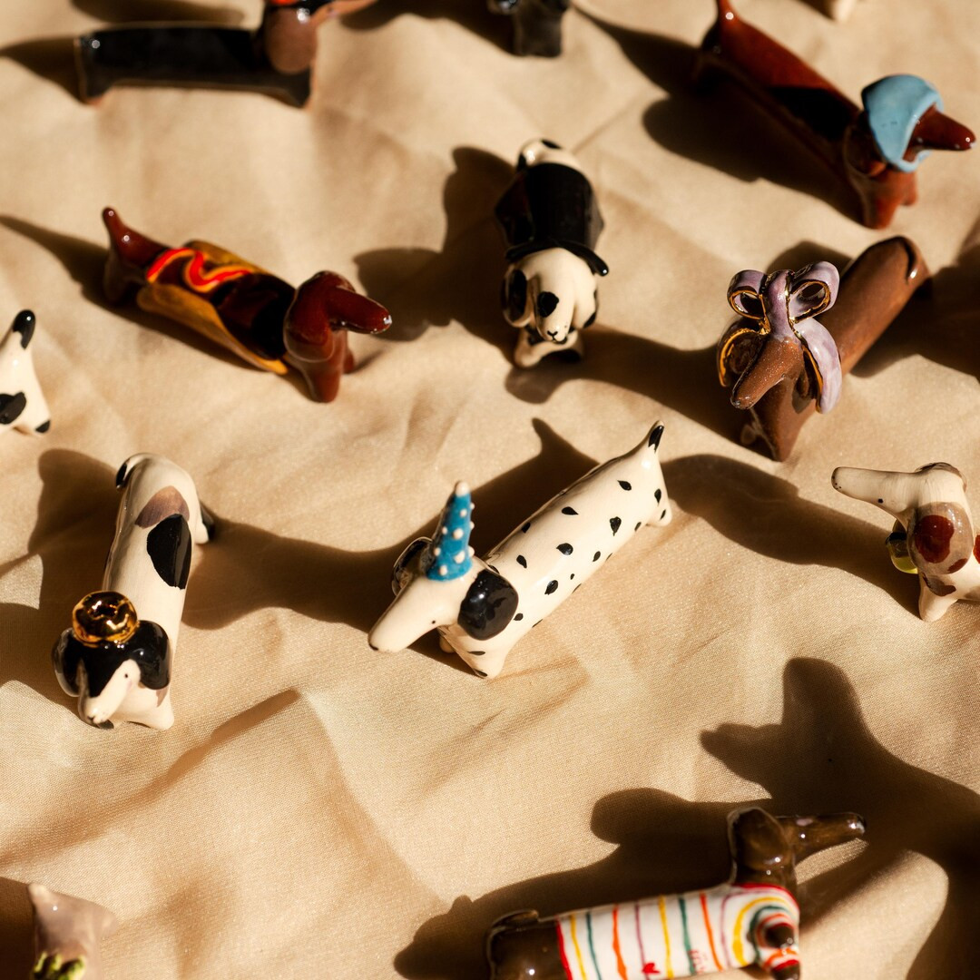 Ceramic Dachshund Lucky Dogs - Handcrafted With Love, Cute Ceramics, Dogs of Luck, Heart Luck, Gi... | Etsy (US)