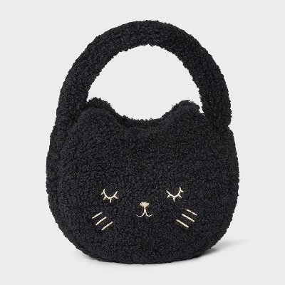 Toddler Girls' Fuzzy Cat Purse - Cat & Jack™ Black | Target