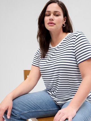 Luxe Stripe Crewneck T-Shirt | Gap Factory