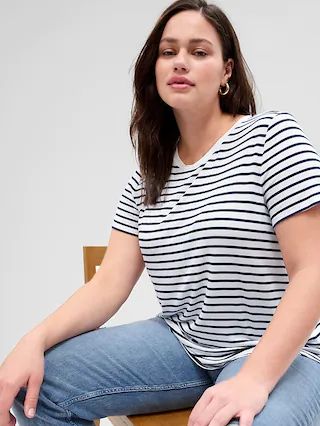 Luxe Stripe Crewneck T-Shirt | Gap Factory